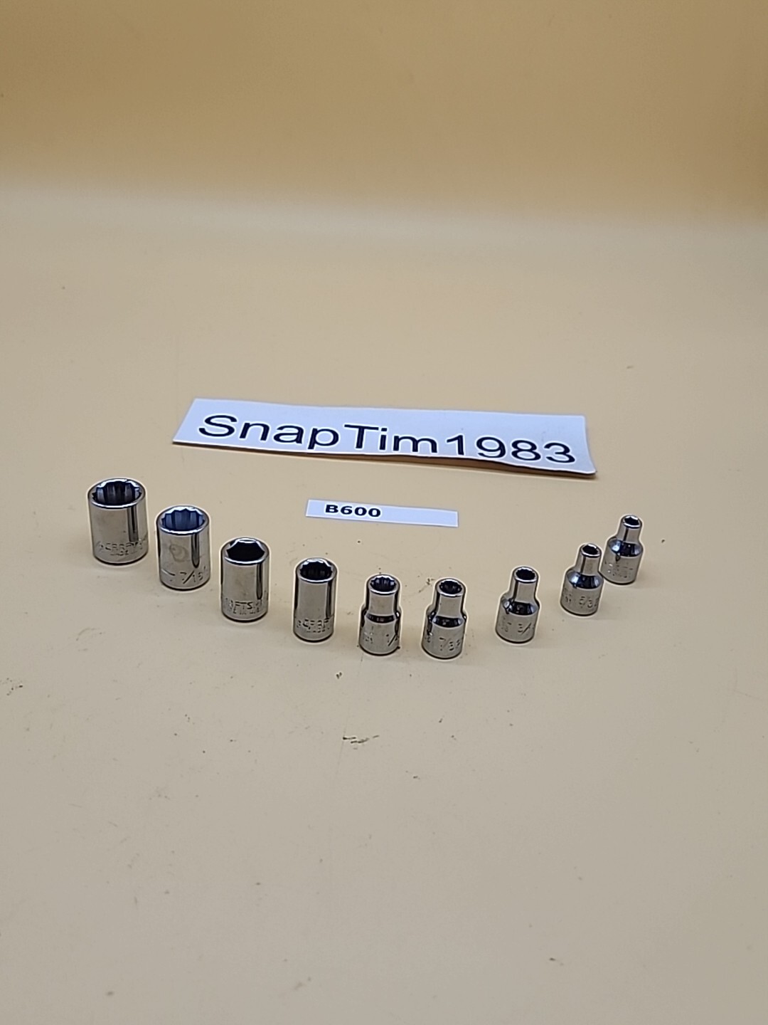 Vintage NEW Craftsman 1/4″ Dr 9 Piece 6 Pt EE Series SAE Socket 3/16-7/16 USA