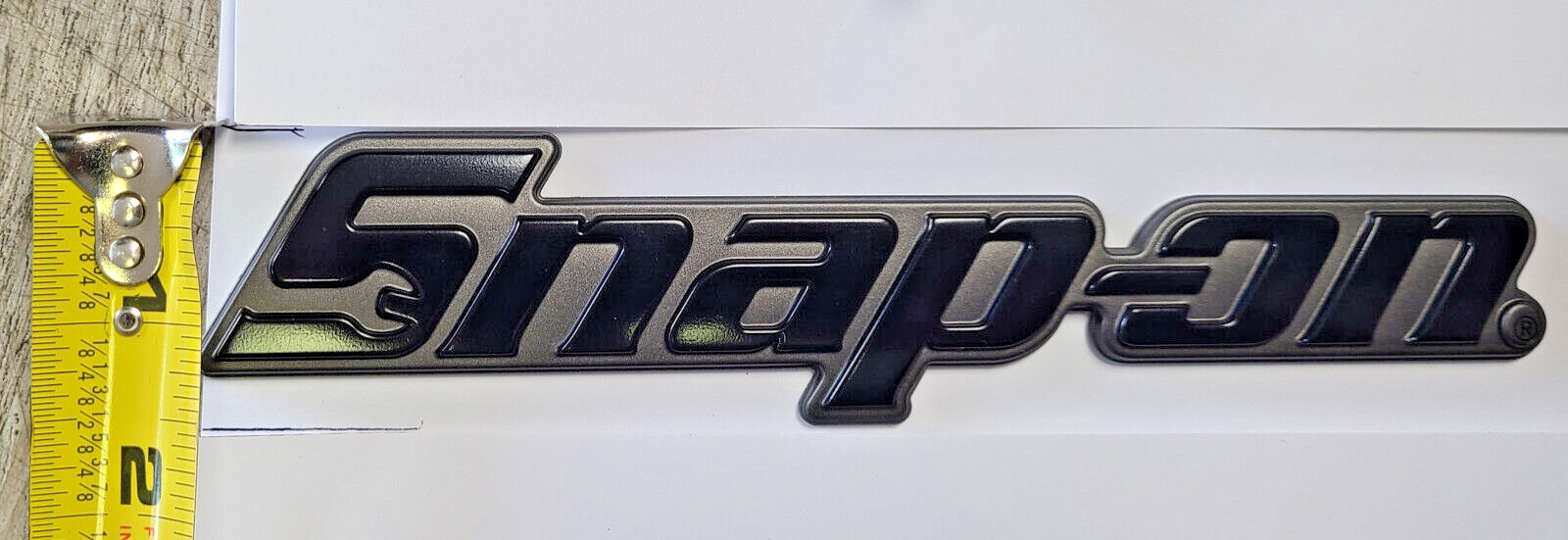 NEW SNAP-ON ™ ORIGINAL LOGO SHORT BOX CART 3D ROLL CAB BLACK BADGE EMBLEM DECAL