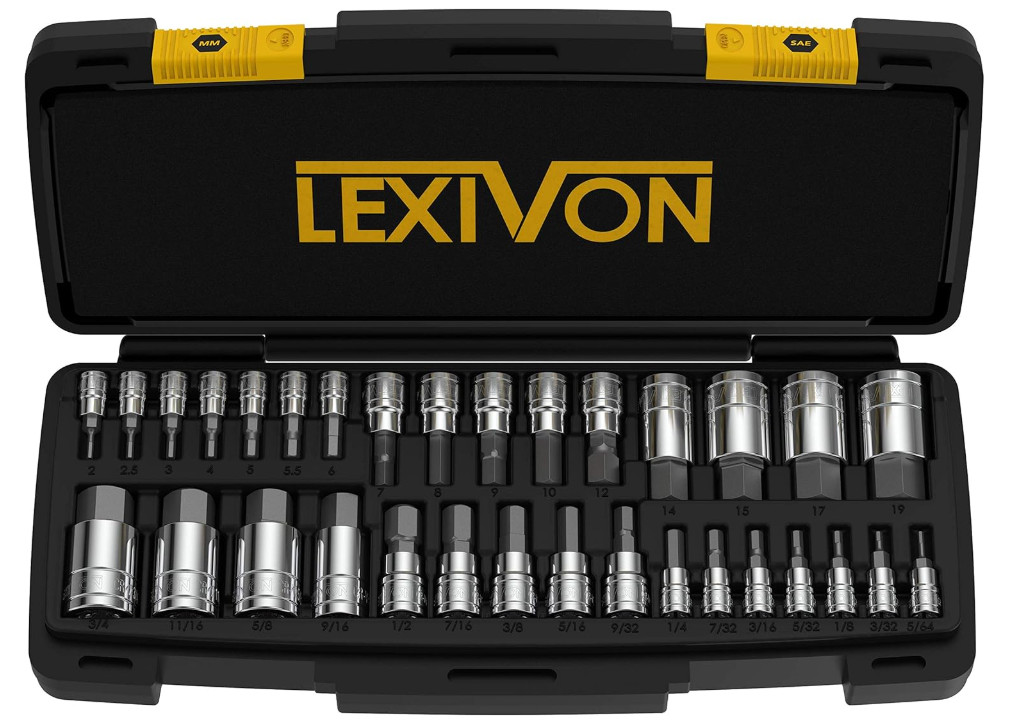 Master HEX Bit Socket Set, S2 Alloy Steel | 32-Piece SAE & Metric (LX-144)