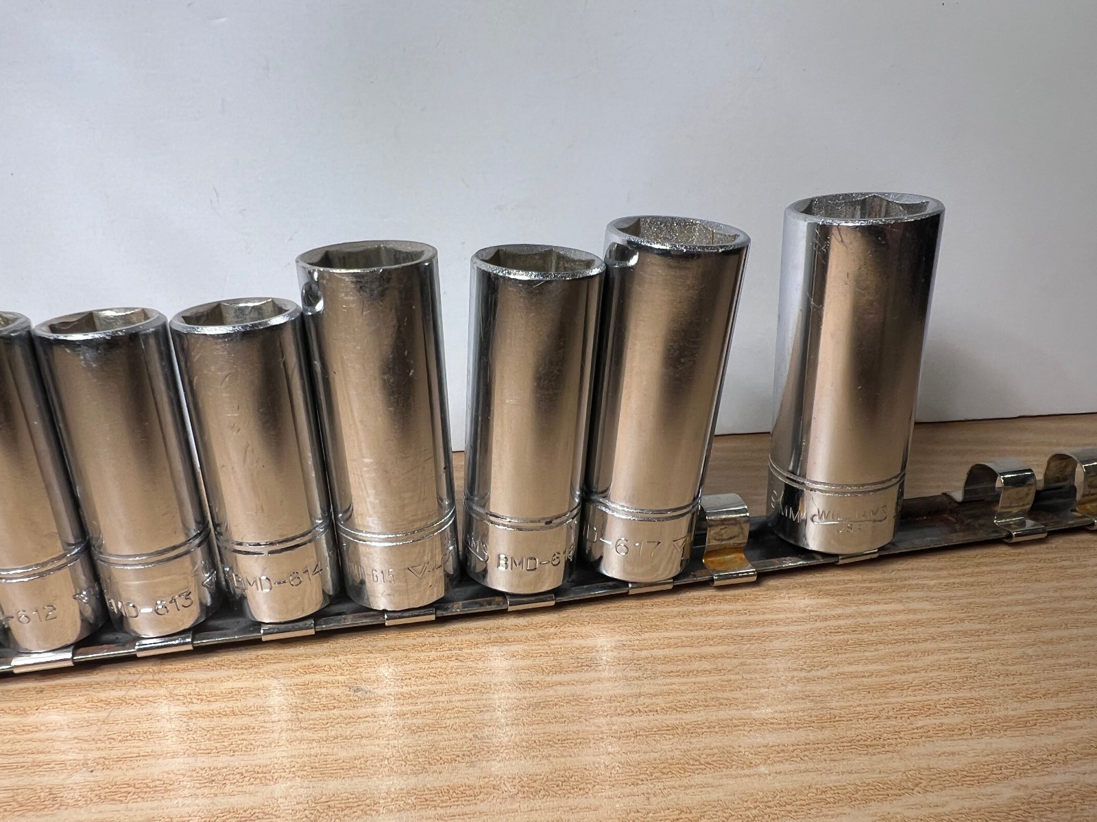 Vintage 1970s Vulcan Williams BMD Deep Metric Socket Set 3/8 Drive USA 9pc
