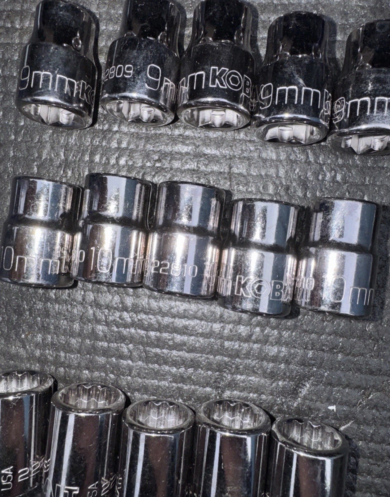 230p Kobalt Tools USA Wrench Socket Lot Common Sizes! 10mm 12mm 13mm Metric Sae
