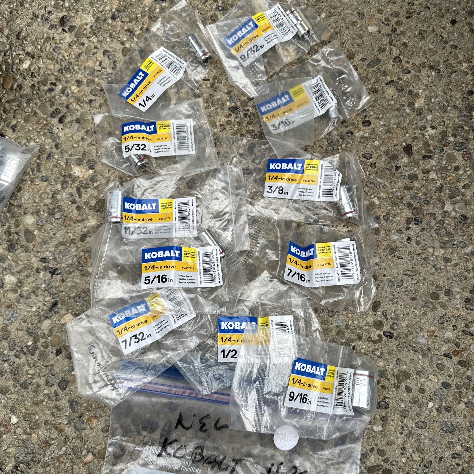 Kobalt 11-Piece SAE Shallow Socket Set 1/2″ Drive Bags. Sealed GG1