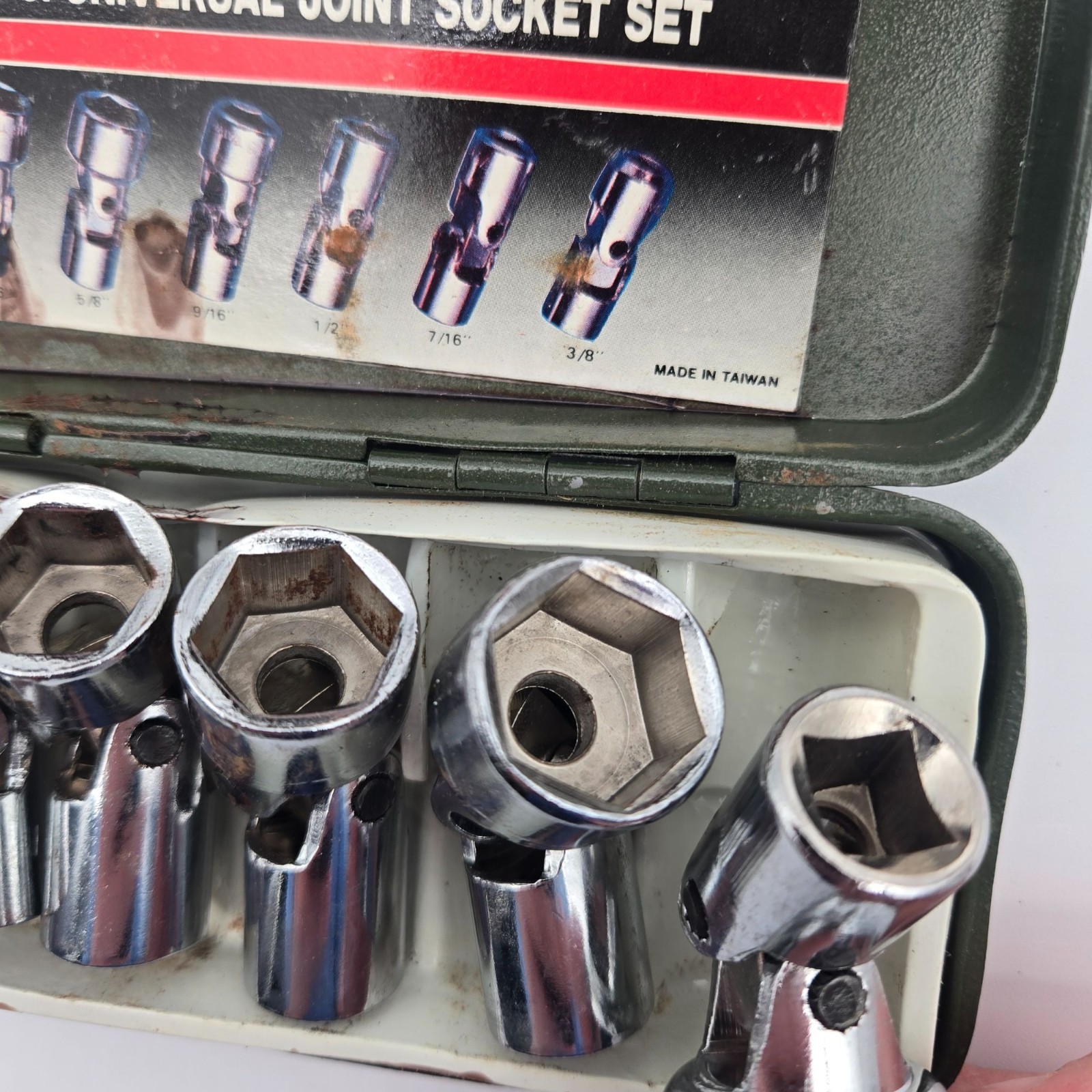 MIT 3/8 Square Drive 8pc Universal Joint Socket Set 3/8in To 3/4in
