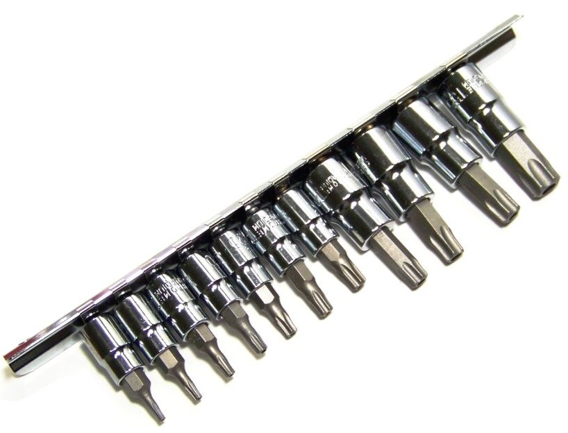 11 pc Torx Star Tamper Proof Security s2 Steel Bit socket Set 6 Points T8 ~ T55