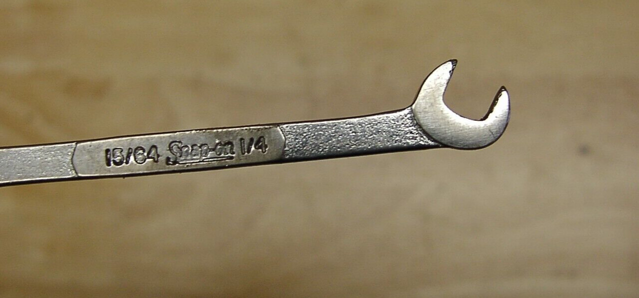 Vntg Snap-On DS 1516 USA 15/64″ X 1/4″ X 3-5/16″ Open End Wrench,1965 Date Code