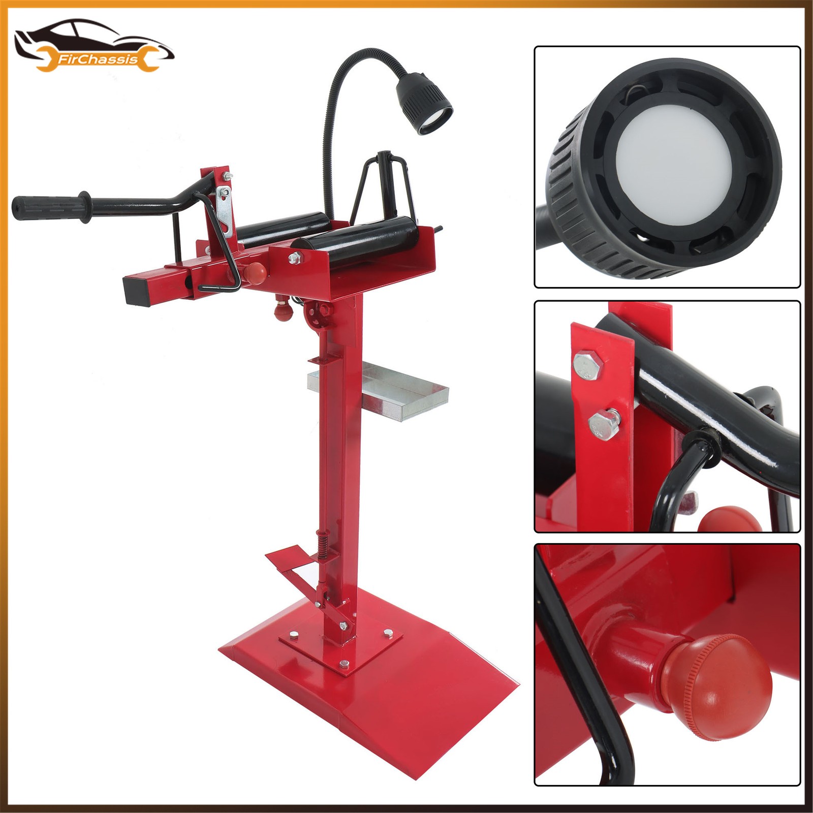 Manual Car Tire Spreader Tire Changer Repair Tires Tool Heavy Duty w/ Led Light