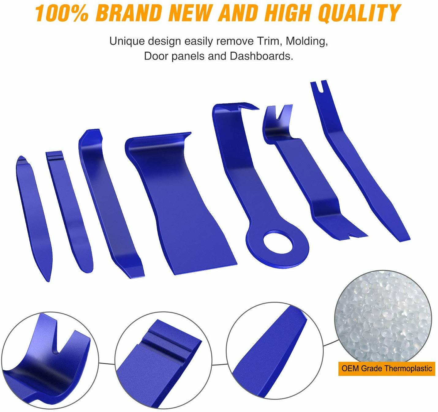 GOOACC 8PCS Auto Trim Removal Tool Kit No-Scratch Pry Tool Kit for Car Fastener