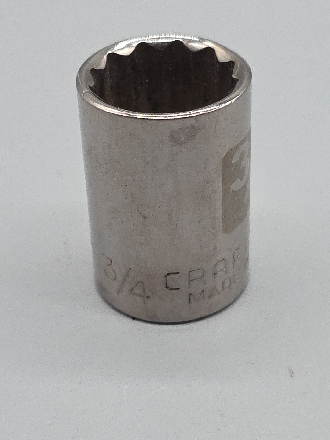 Craftsman Tools 3/4” SAE 1/2” Drive 12 Point Shallow Socket G2D 34652 USA
