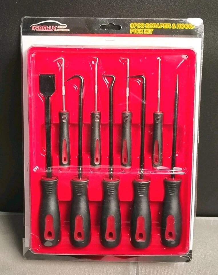 Winmax Tools Automotive 9pcs Scraper Hook And Pick Kit