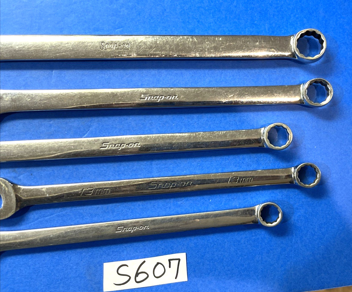 SNAP-ON TOOLS 5 PIECE METRIC EXTRA LONG COMBINATION WRENCHES 12mm 13, 14, 15, 18