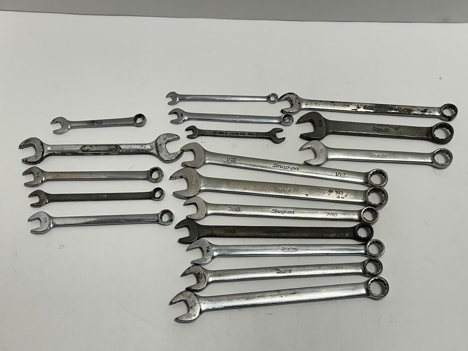 Snap On Mixed Lot Of 18 Wrenches.