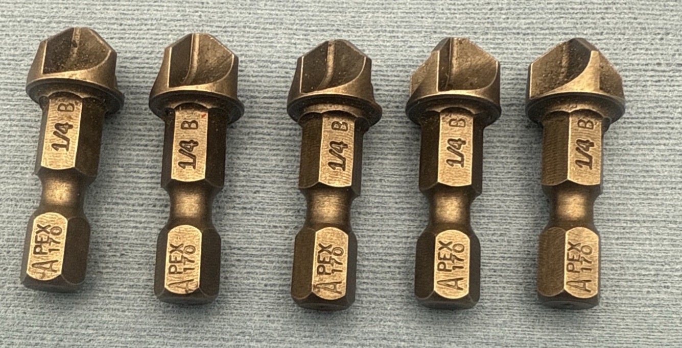 Apex Lot of 5 1/4» Torq-Set 1/4» Hex Power Drive Bits 170-1/4B USA NEW