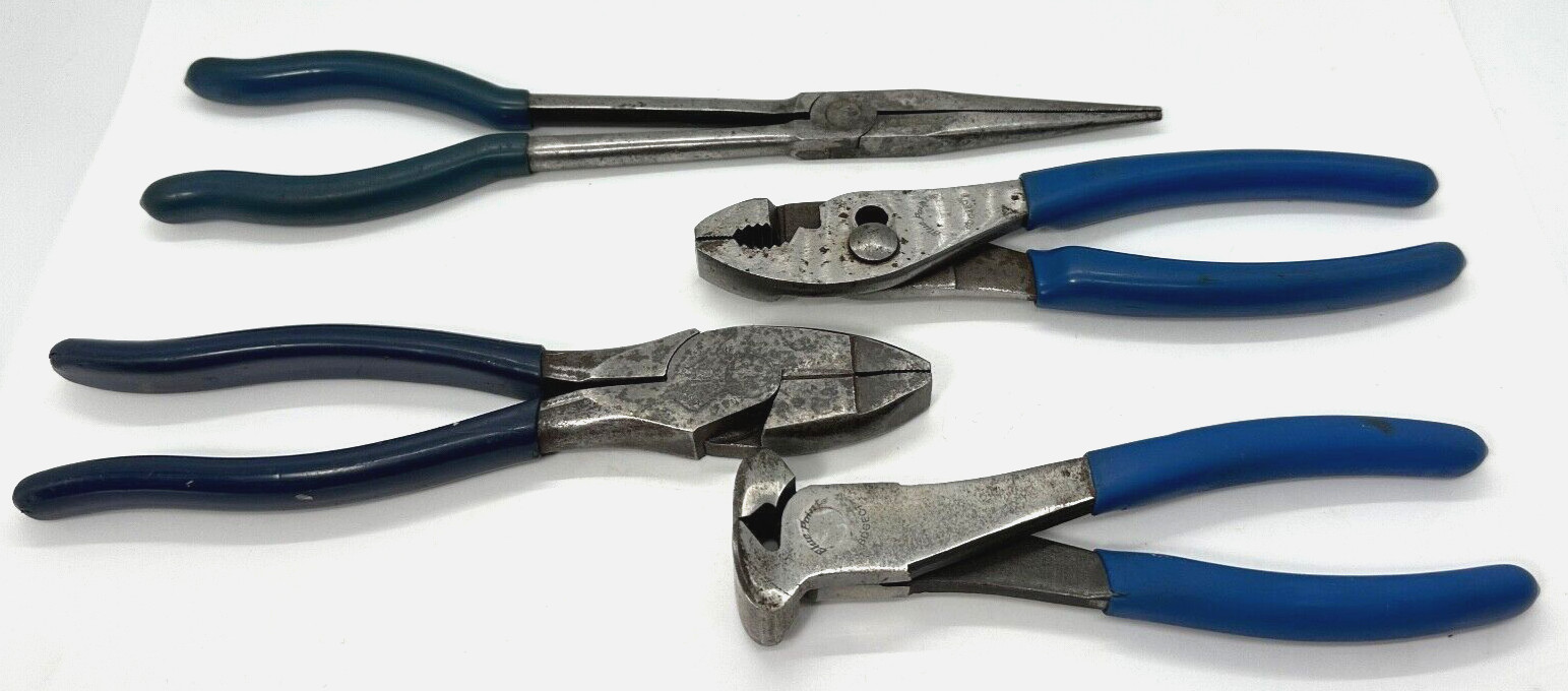 Blue Point Klein Tools Pliers Set End Cutter Slip Joint Long Needle Lineman Lot