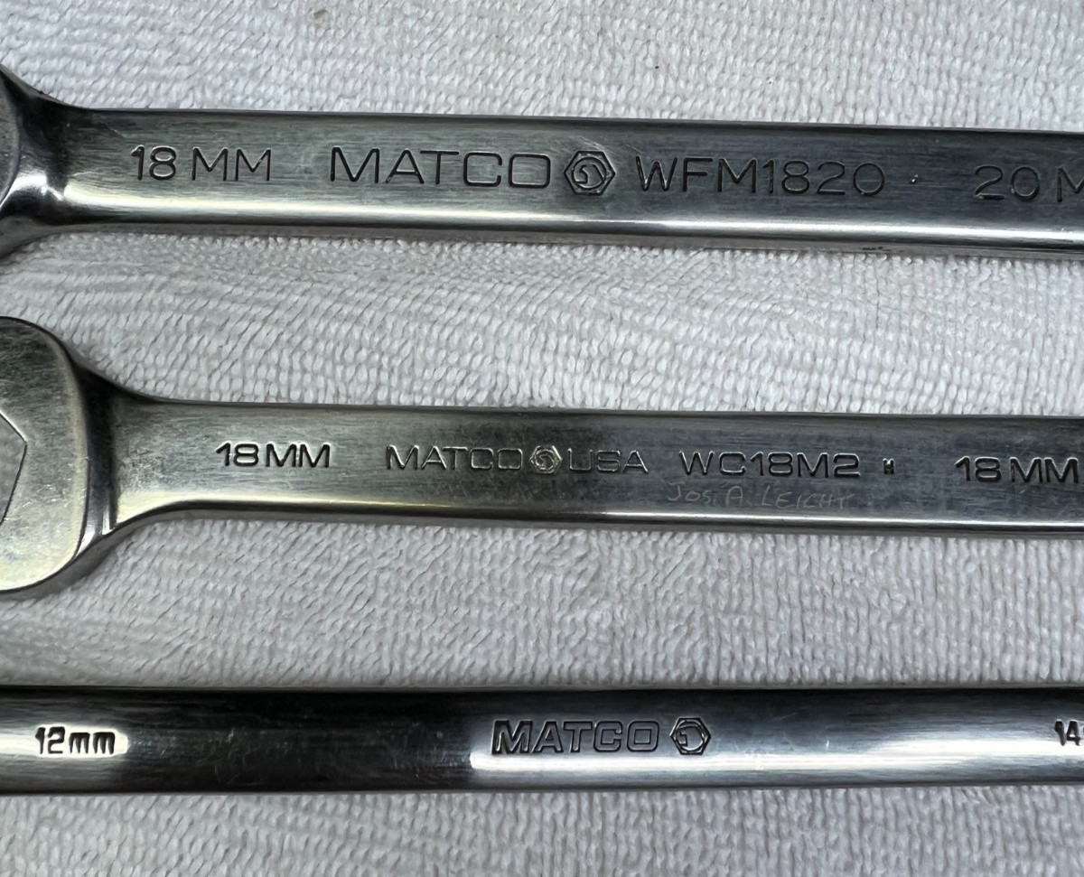 Matco Wrenches Lot of 3 Various Sizes Styles-Flare-box-open Metric