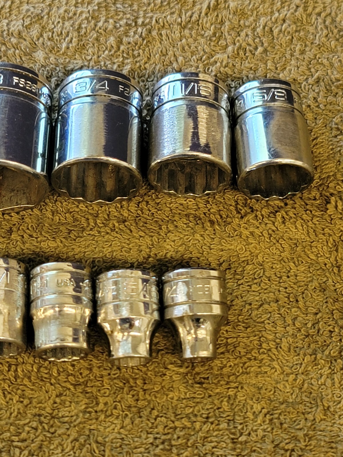 11 Snap-on F301 241 181 Socket Set 3/8″ Drive Sae 15/16 7/8 3/4 5/8 1/2 5/16 1/4