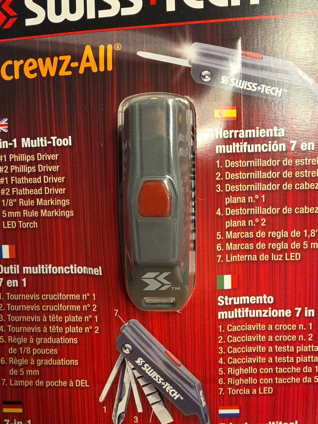 Swiss+Tech Screwz-All 7 In 1 Multi Tool (Flash Light Cannot Be Tested)