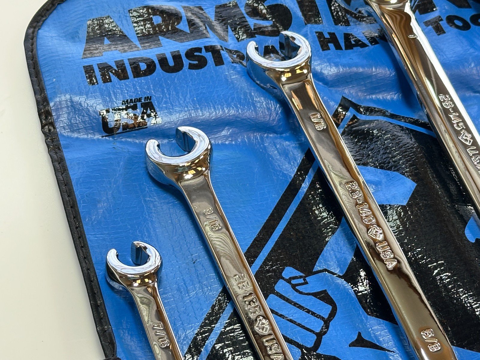 Armstrong Tools USA 28-155 (NOS NEW) 5pc SAE 3/8-1-1/8 Flare Nut Line Wrench Set