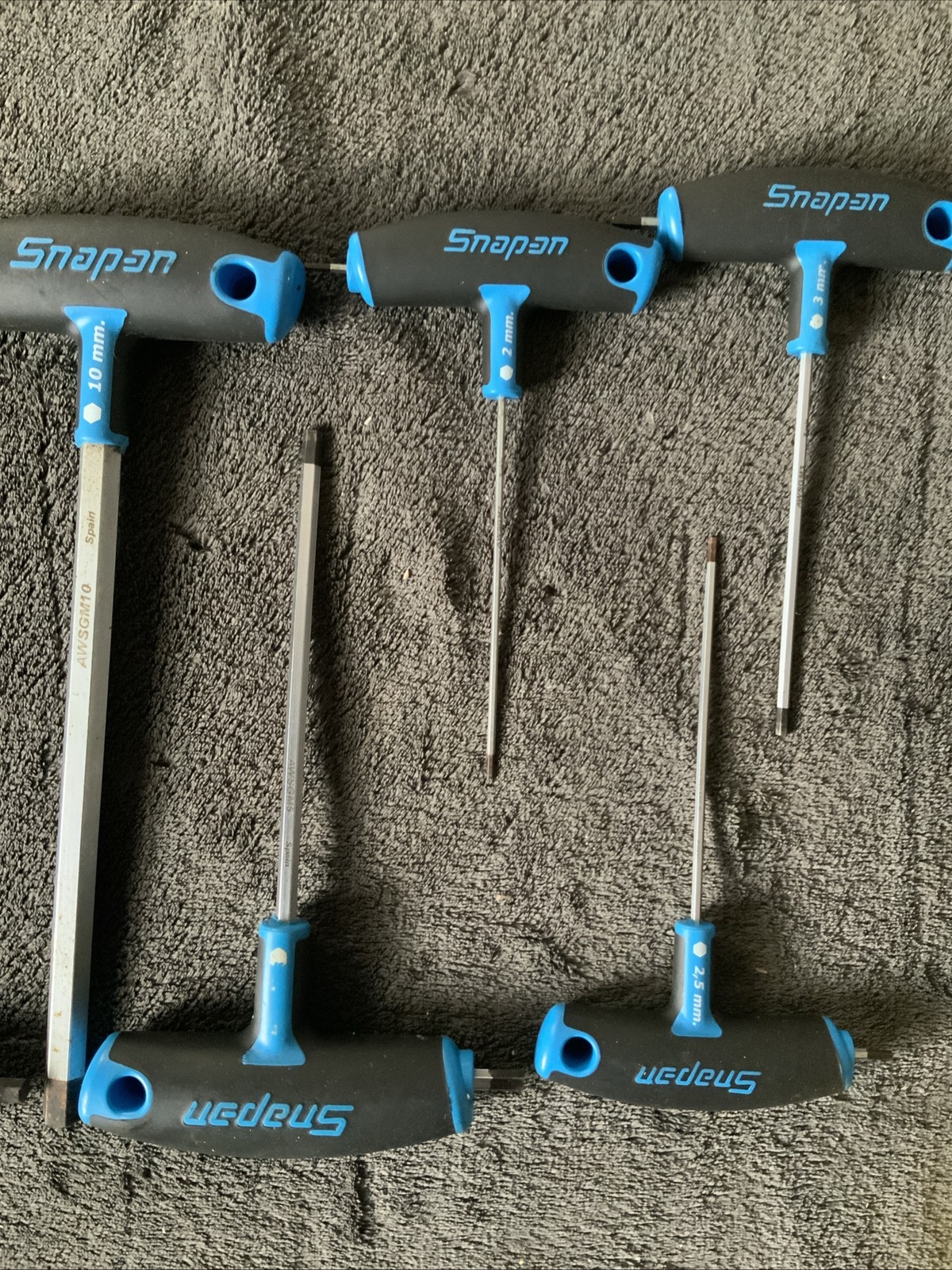 Snapon T-handle Hex Allen Set, 7pc, Blue…used….see Pics…