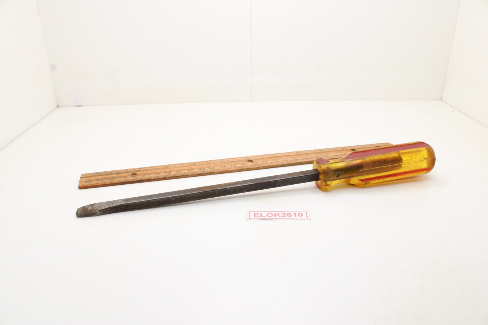 Mac Tools PJ8 3/8″ Tip Flat/Slotted Screwdriver 8″ Shaft Yellow/Red Handle USA