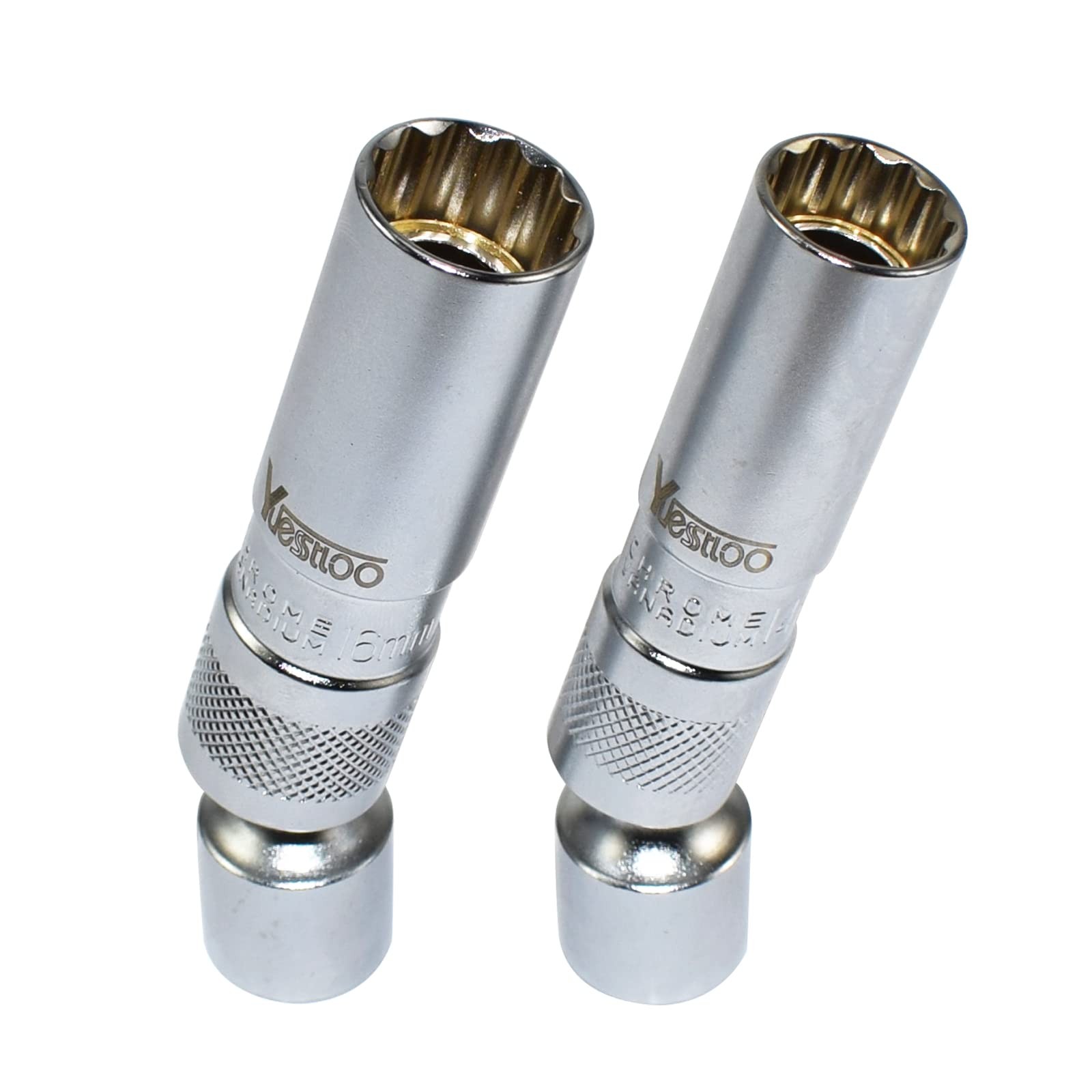 Yuesstloo 14mm & 16mm Magnetic Swivel Spark Plug Socket, 2 Pcs Thin One Size