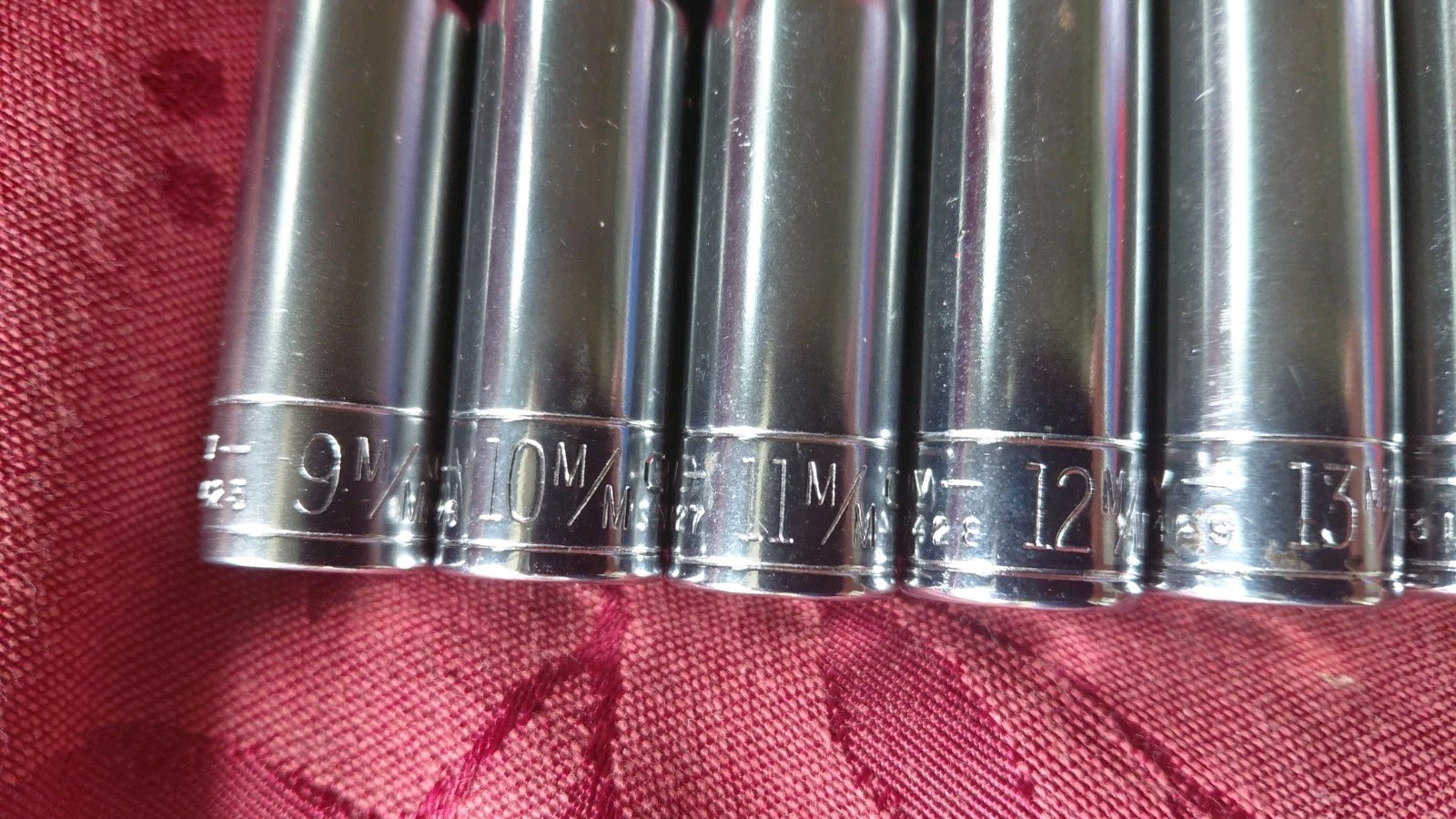 Vintage Craftsman 3/8″ Drive Metric Deep Socket Set 9mm – 19mm 6 Pt V Series
