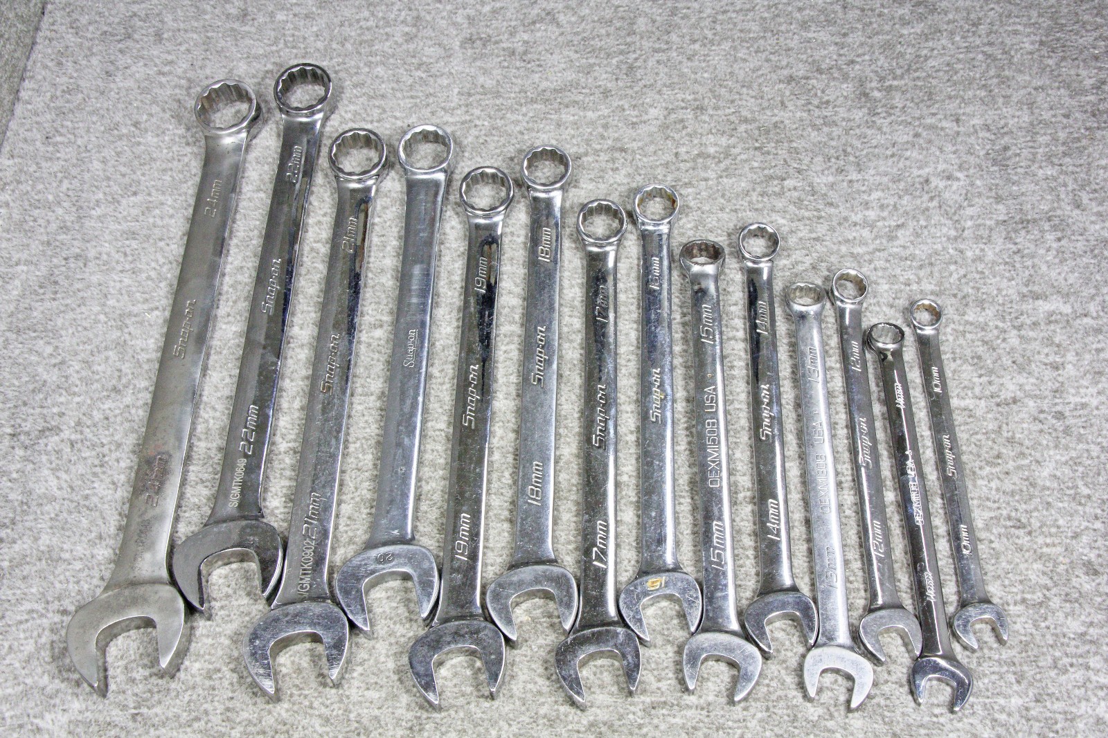 Snap on OEXM713 METRIC Combination Wrench Set 10 – 22mm + 24mm