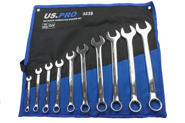 US PRO Tools 10PC Whitworth Combination Spanner Set 1/8″ – 11/16″ 3239