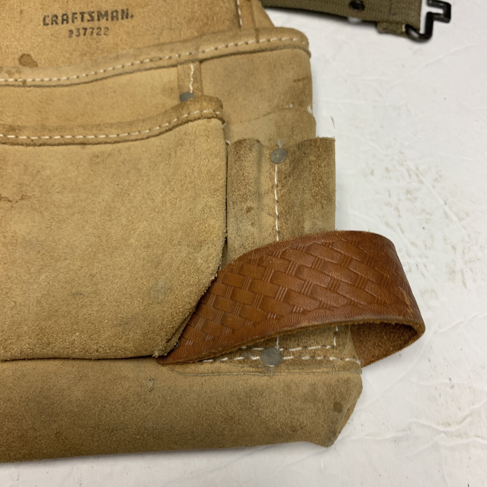 Craftsman Extra-Large Leather Nail /Tool Bag 37722 Leather Belt