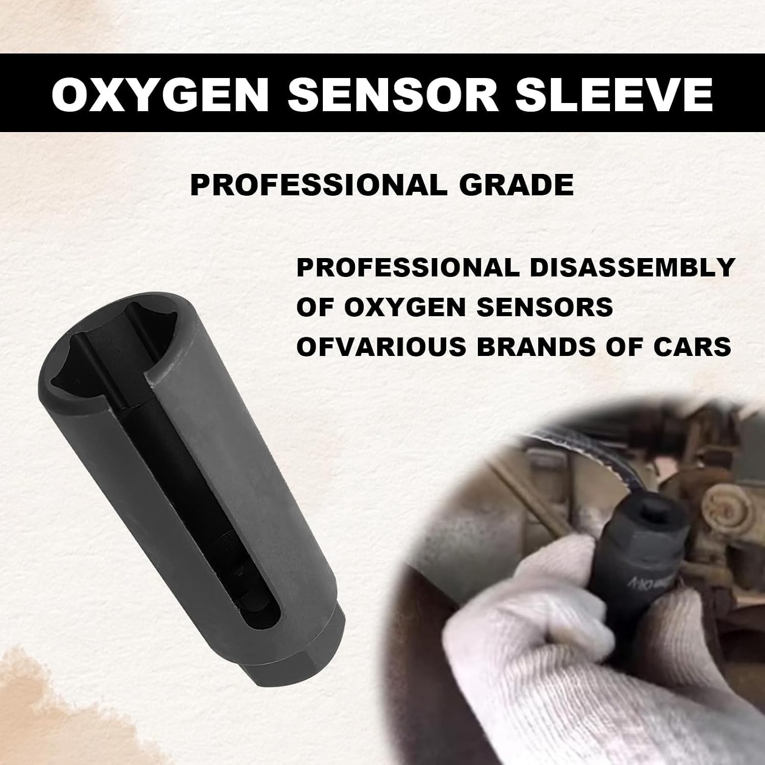 Oxygen Sensor Socket, 3/8-Inch Drive x 7/8” 22mm O2 Sensor Socket with Side W…