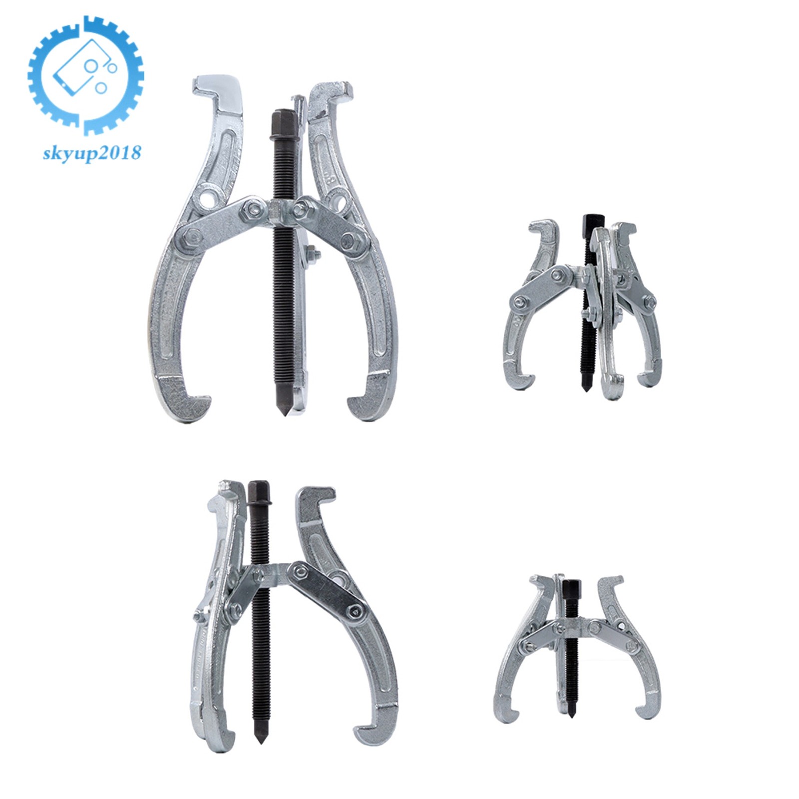 3 in/4 in/6 in/8 in Gear Puller Set 3-Jaw Bearing Puller Wheel Gear Pulley 4 Pcs