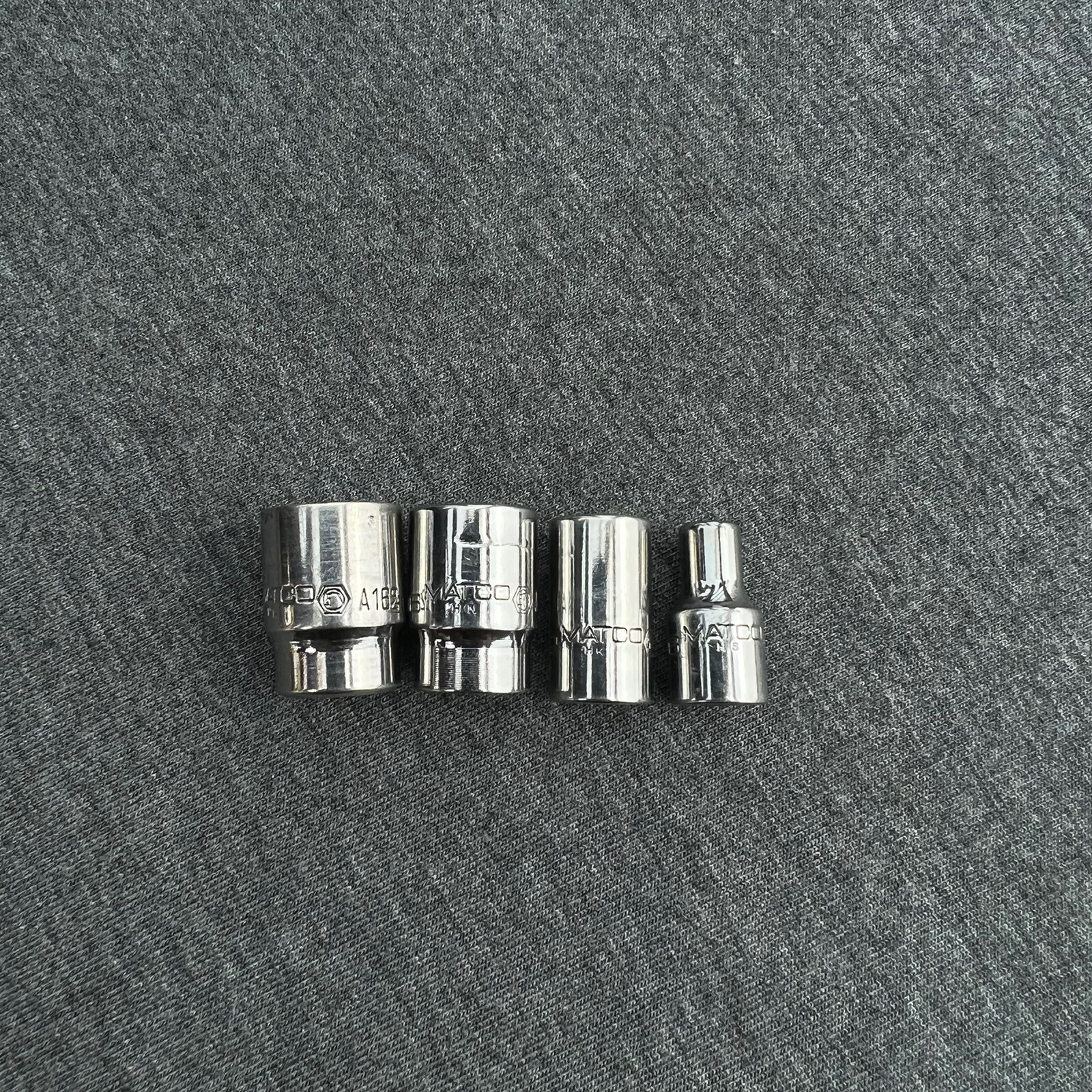 MATCO 1/4″ DRIVE 4 PIECE SAE 12 POINT CHROME SOCKETS 1/2” ,7/16”, 11/32” , 3/16”