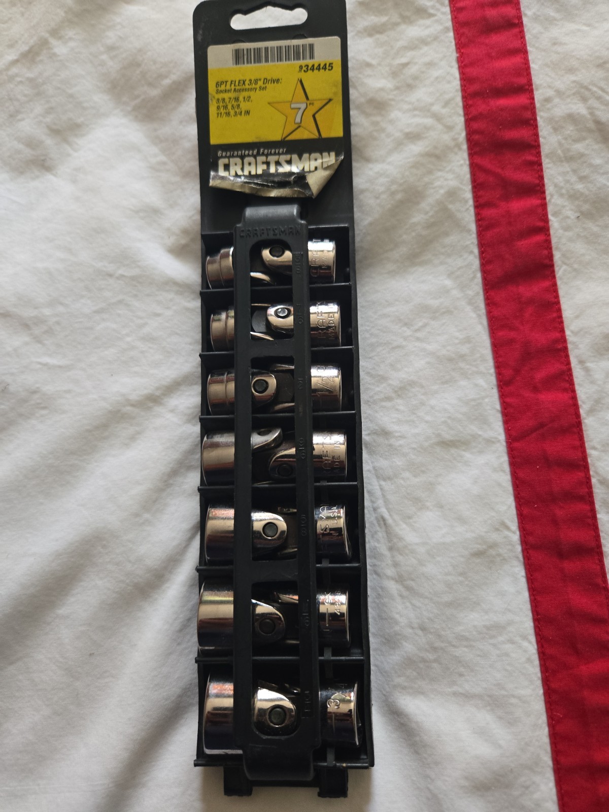Craftsman 7pc SAE Flex Socket Set 3/8” Drive 3/8″-3/4″ 6 Point 34445 USA