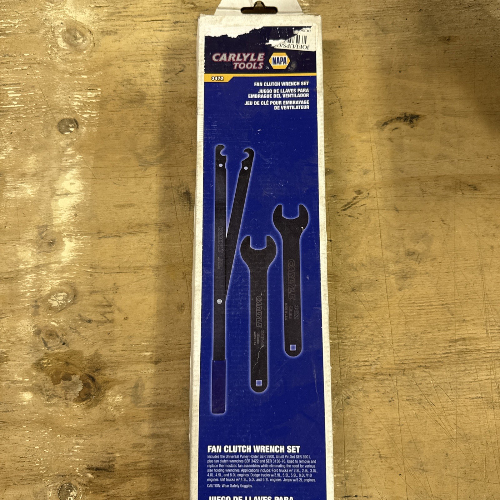 Carlyle Tools Napa Fan Clutch Wrench Set #3472 Lifetime Warranty New