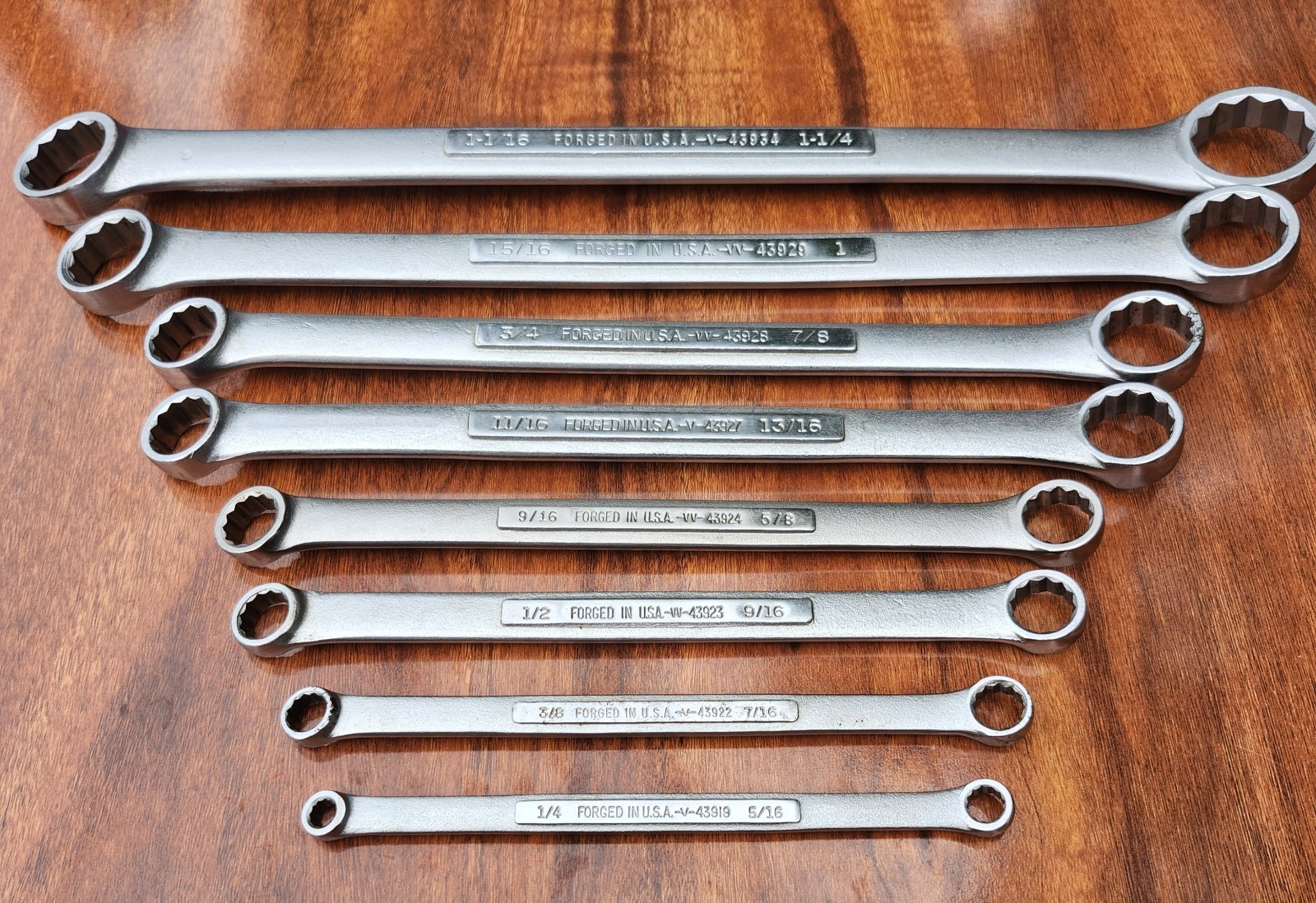 CRAFTSMAN USA 8 Pc SAE 12PT DOUBLE BOX END Wrench Set 1/4” to 1-1/4″ V & VV Ser