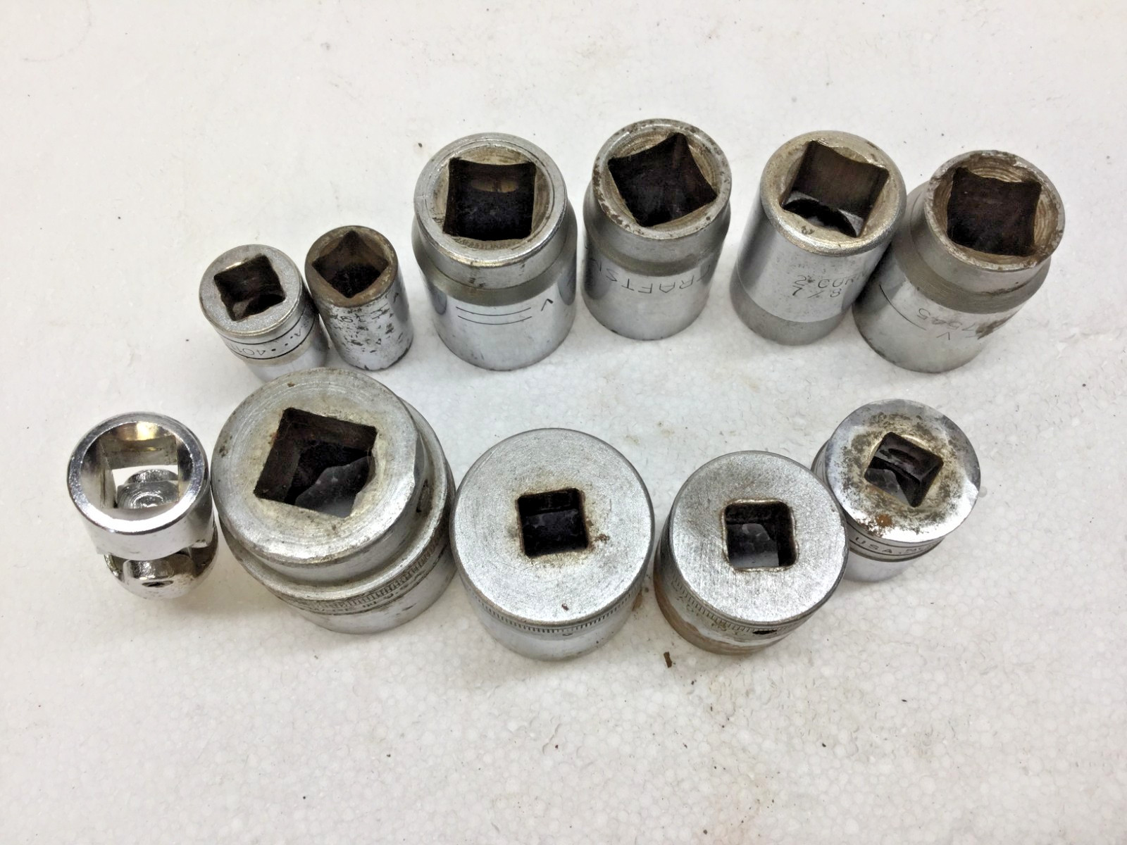 Lot of 1/2″ – 3/4″ Drive Sockets 11 Pieces Total Snap On Craftsman