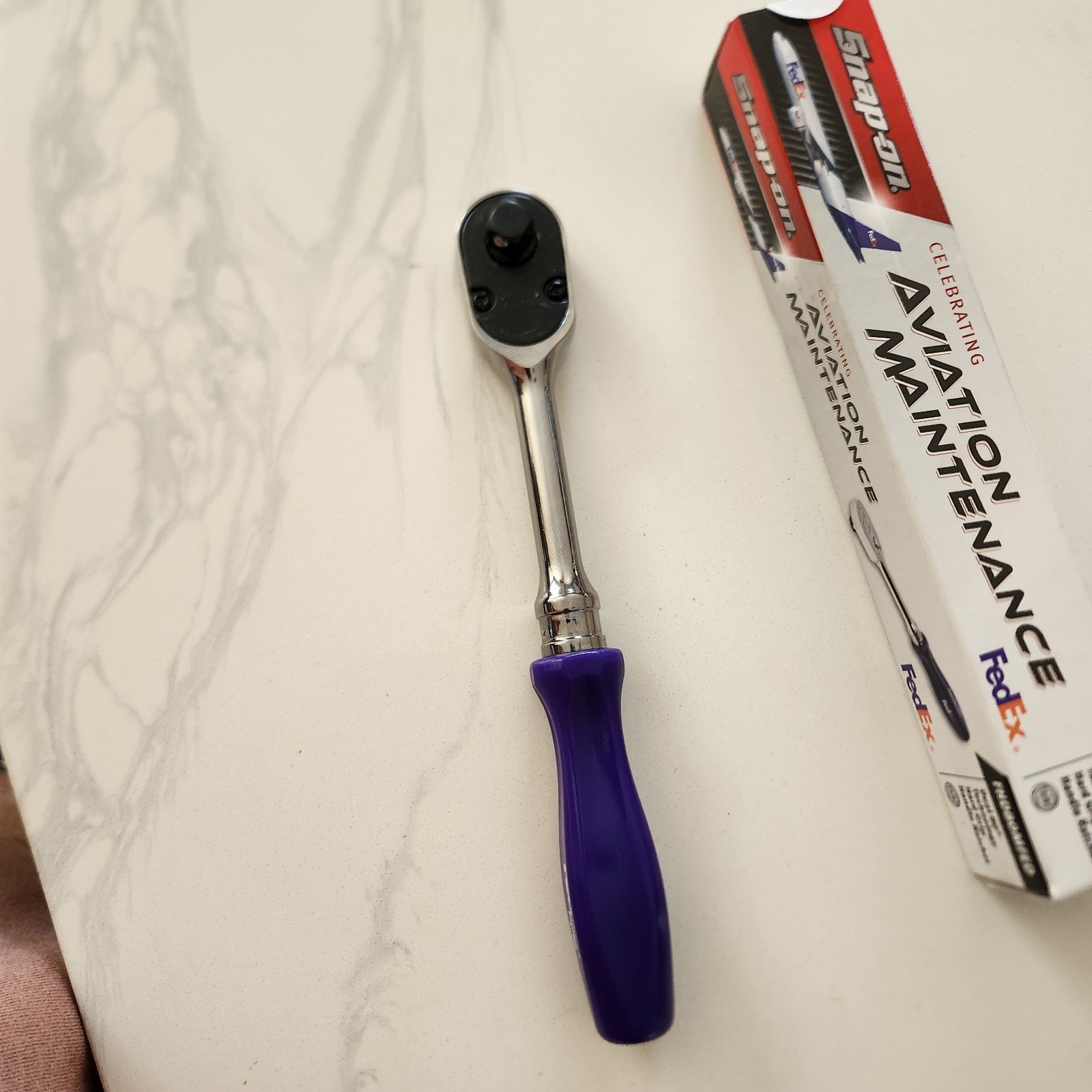 Snap-On Tools FHD80MFED Rare Aviation Maintenance 3/8″ Dr Fedex Purple Handle