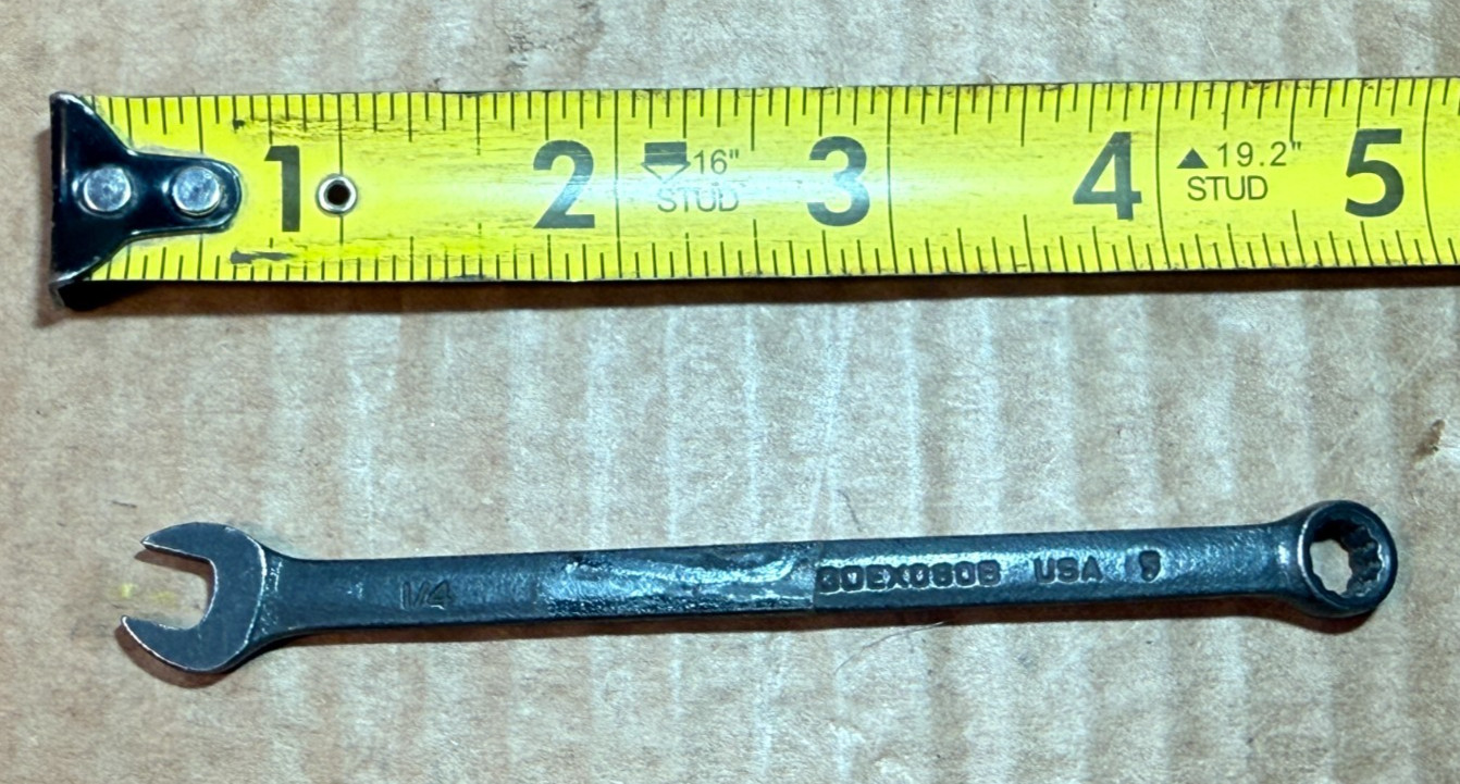 Snap On GOEX080B SAE 1/4 12-Point Black Industrial Finish Combination Wrench