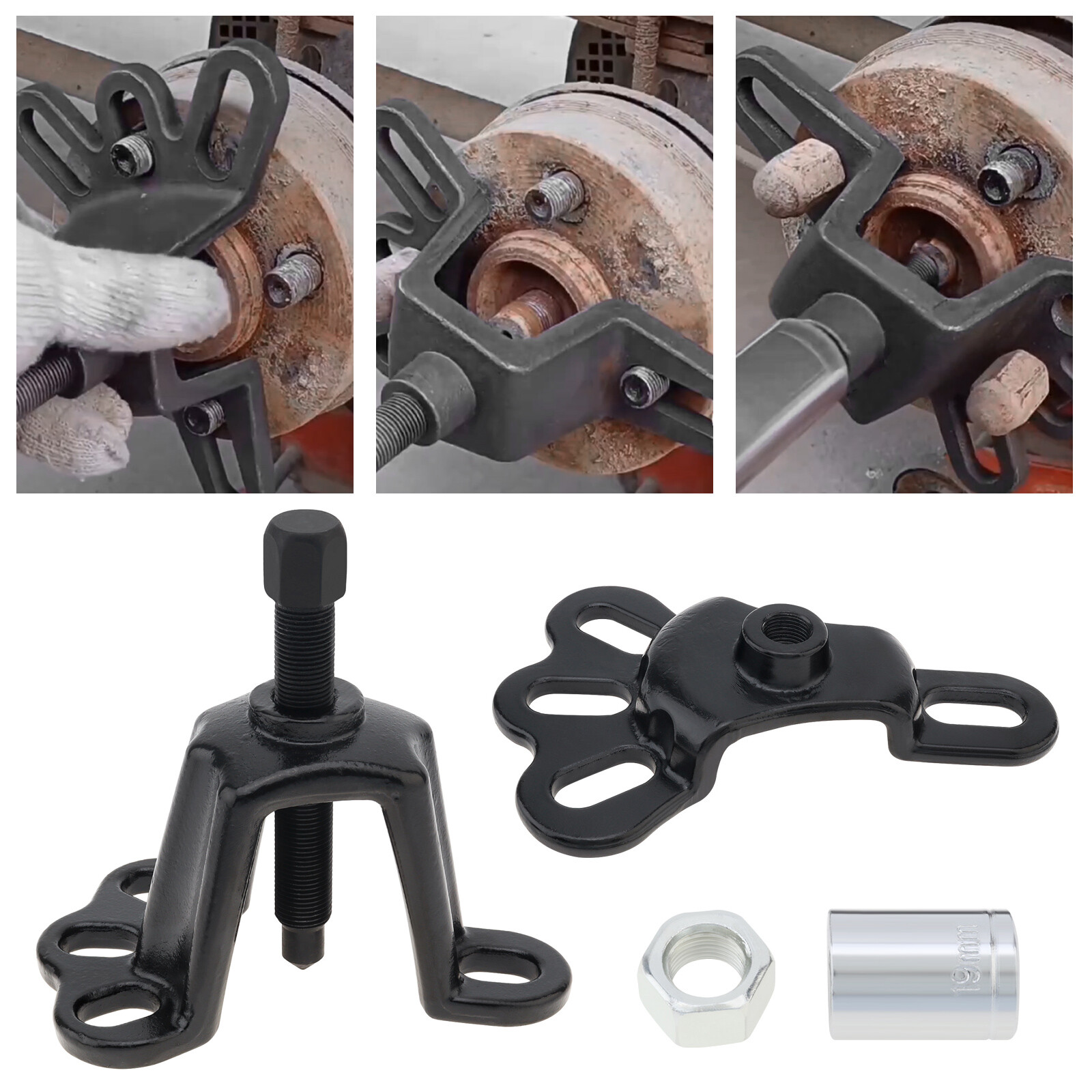 Front Wheel Rear Axle Bearing Puller Flange Type Wheel Hub Axle Remover Tool Kit