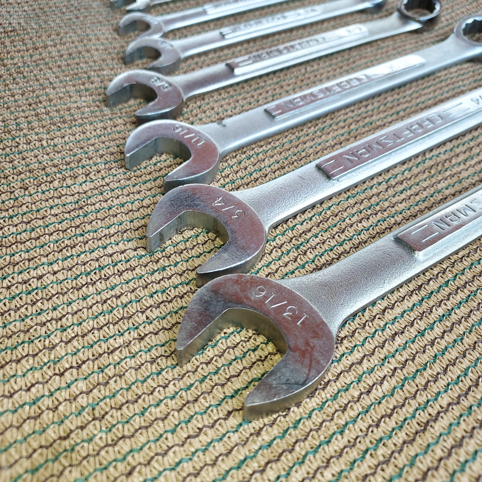 Vtg Craftsman 10 piece SAE combination wrench set 1/4″-13/16″ USA made -VA-VV-V