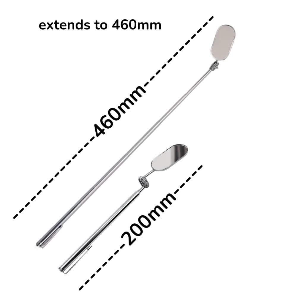 4PC – Telescopic Extending Inspection Mirror Oval Mechanics Tool Kit