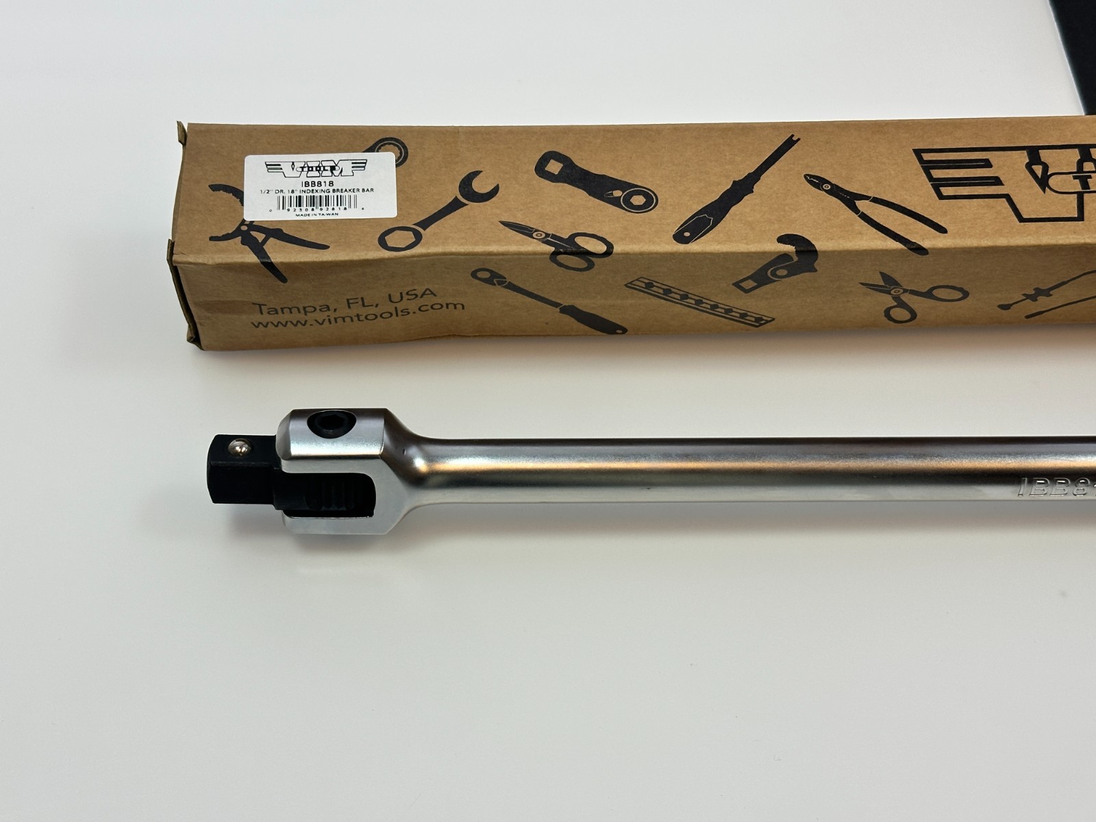 NEW VIM PRO 1/2″ Drive 18″ Indexing Breaker Bar w/ ERGO Soft Grip Handle, IBB818