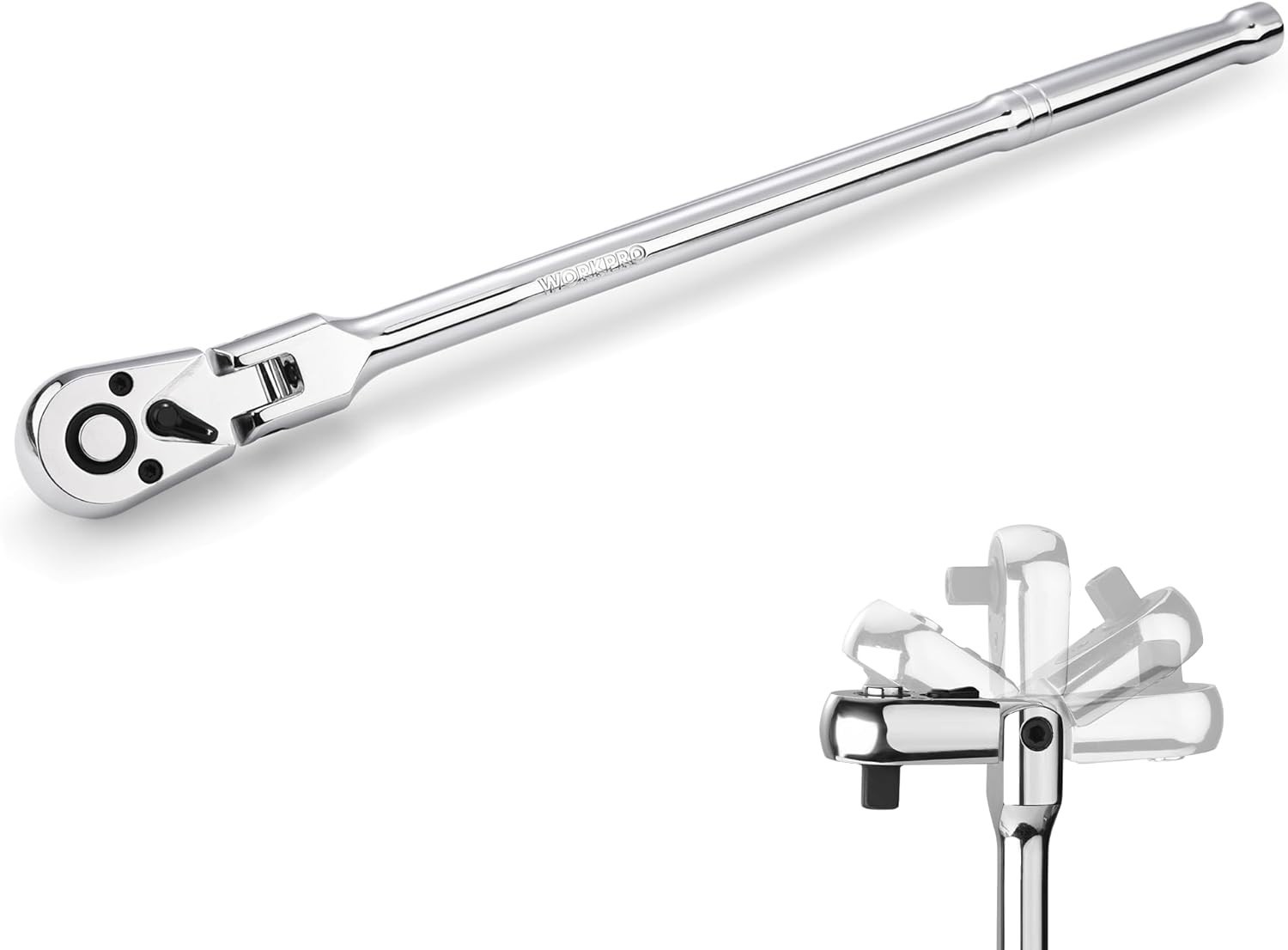 1/4 inch Drive Extra Long Flex Head Ratchet, 12 Inch Long CR-V Steel Ratchet …