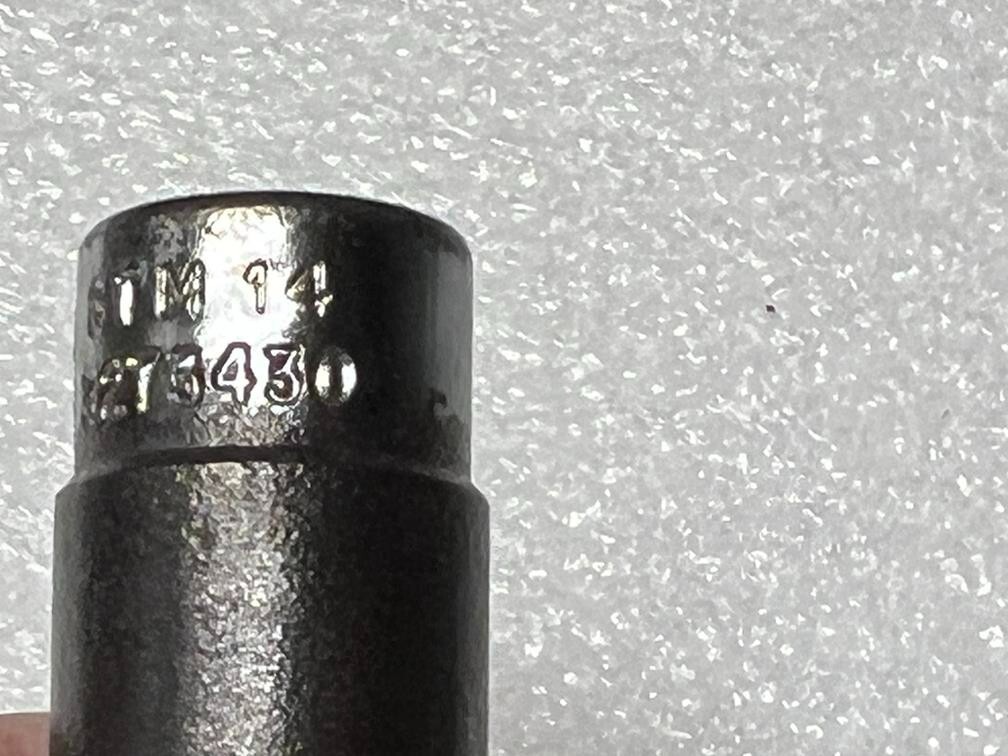 7/16″ SAE SNAP-ON Tools STM14 Flank Drive Deep Socket 1/4″ Drive 6 point USA VTG
