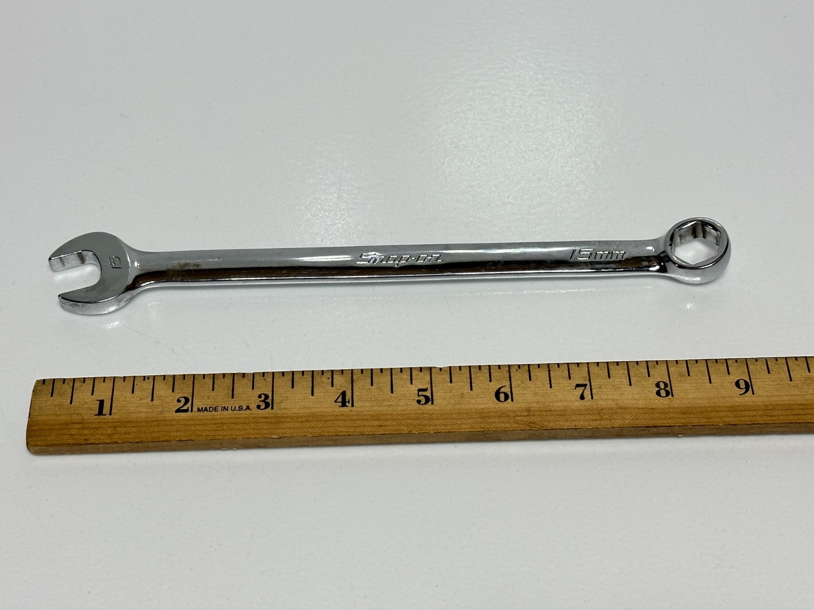 Snap On Tools USA OSHM150A 15mm Metric Chrome Combination Wrench, 6 Point