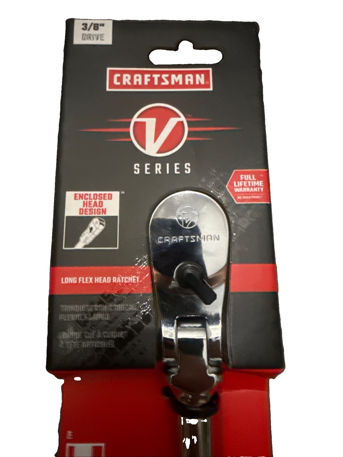 NEW Craftsman V-Series 3/8” Drive 96T Long Handle Flex Head Ratchet CMMT86323V V
