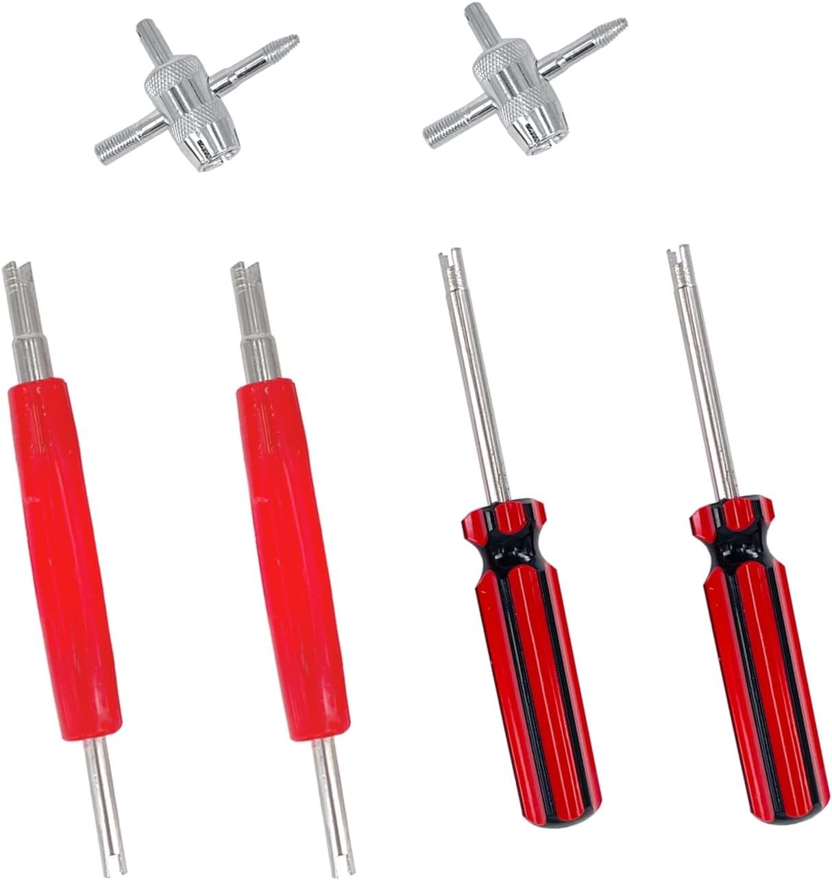 Tire Valve Removal Tool Kit 4-Way Valve Core Remover for Cars Bikes RVs