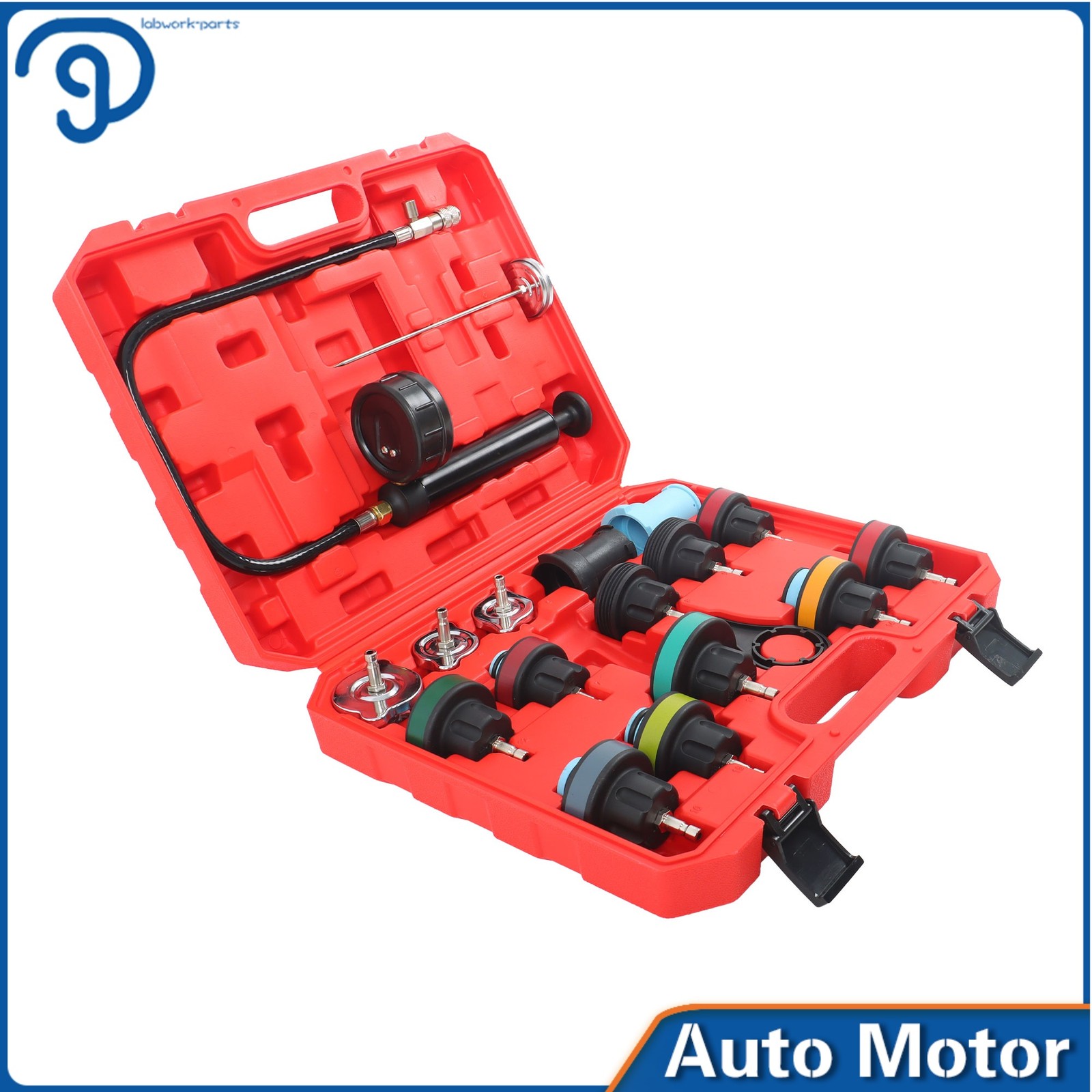Radiator Cooling System 18pcs Pressure Tester Gasket Water Tank Leak Adapter Set