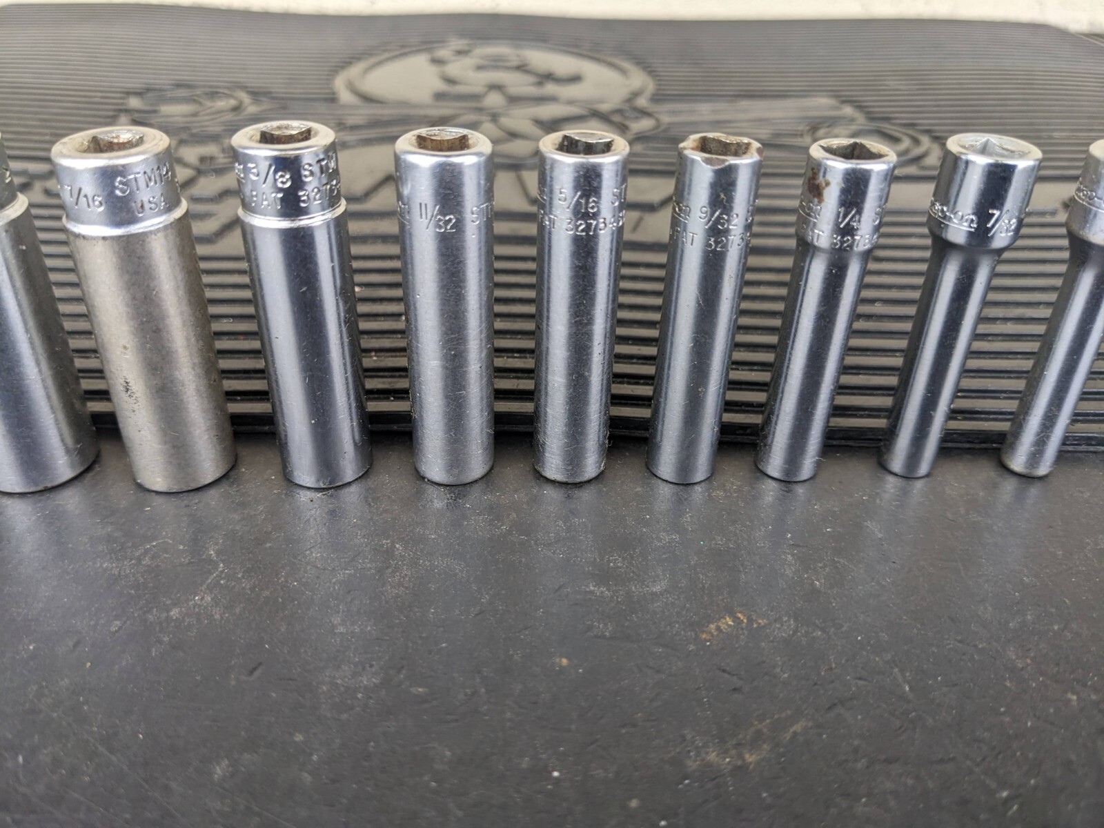 #bg158 Snap On Tools 1/4″ Drive 10 Pc SAE Deep 6 Pt Socket Set 110STMY