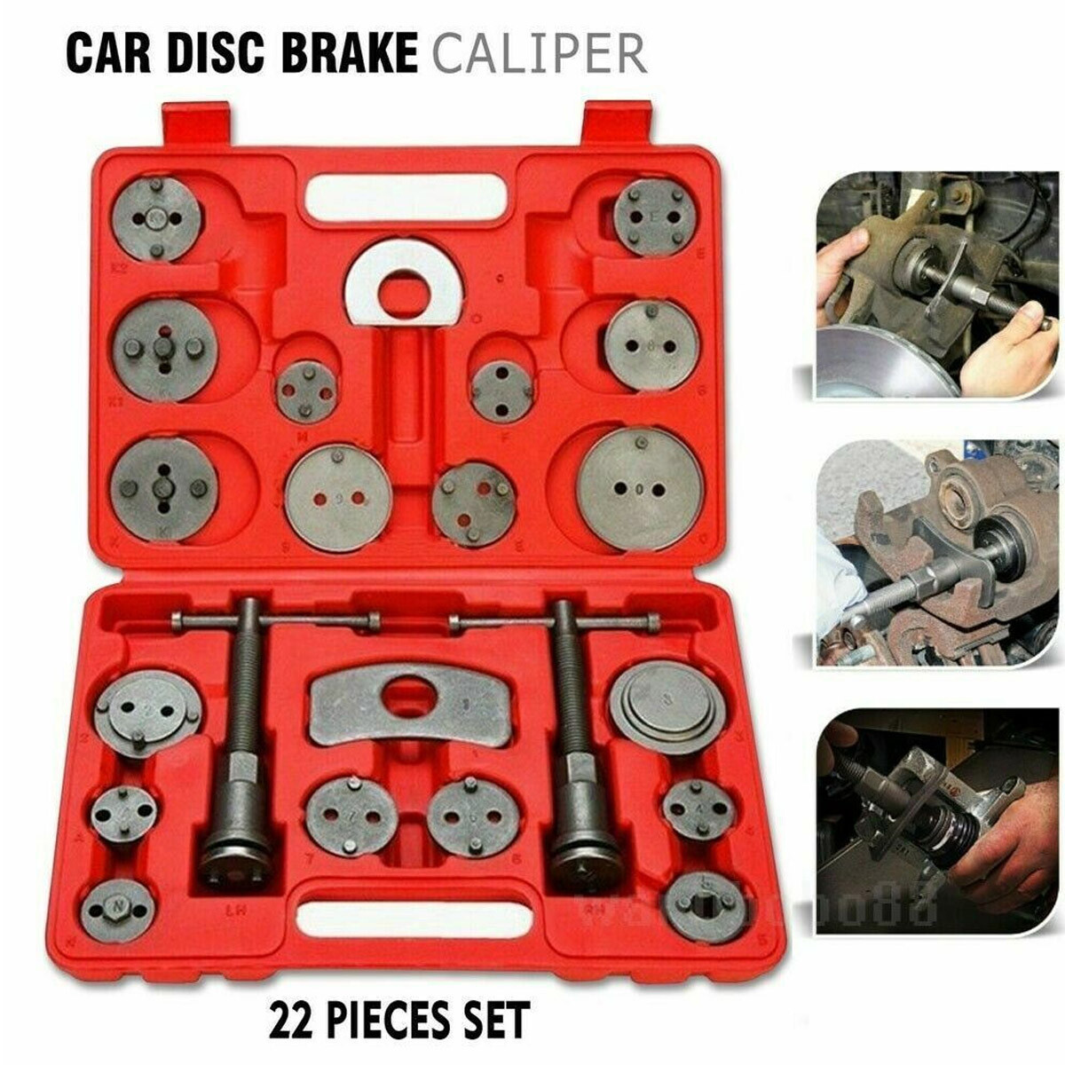 Universal Car Disc Brake Caliper Auto Wind Back Repair Accessories Tool Kit x22