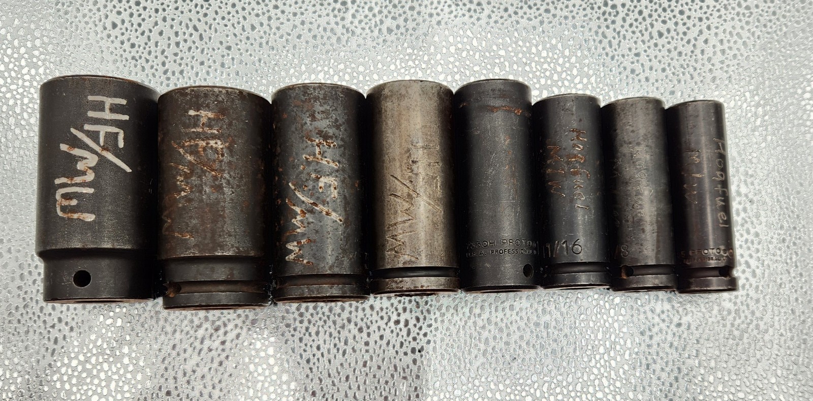 Proto Tools 8pc IMPACT Socket 1/2″dr ☆SAE☆ DEEP 9/16” to 1-3/8” Lot 3271